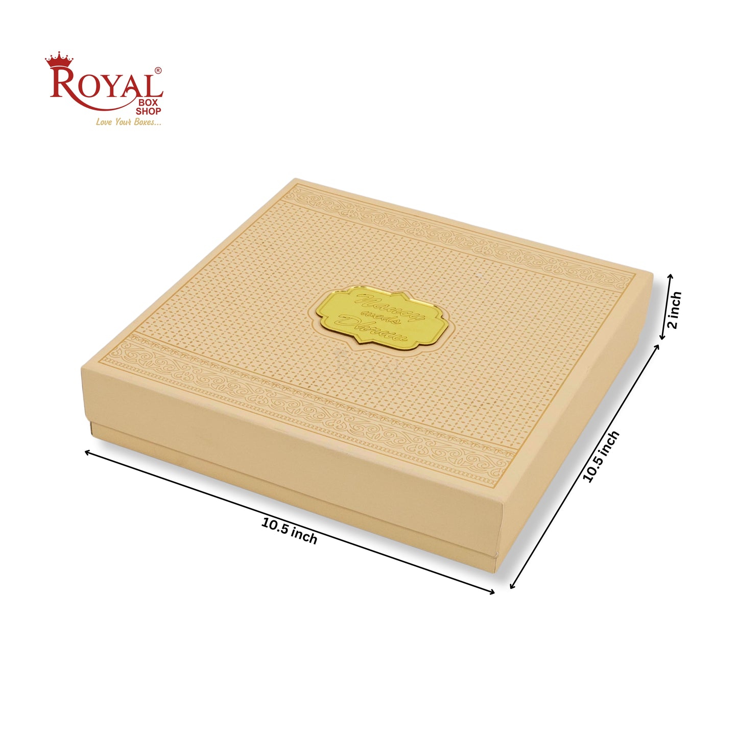 Premium Wedding Favor Bhaji and Sweets Box | 10.5x10.5x2 Inch | Cream