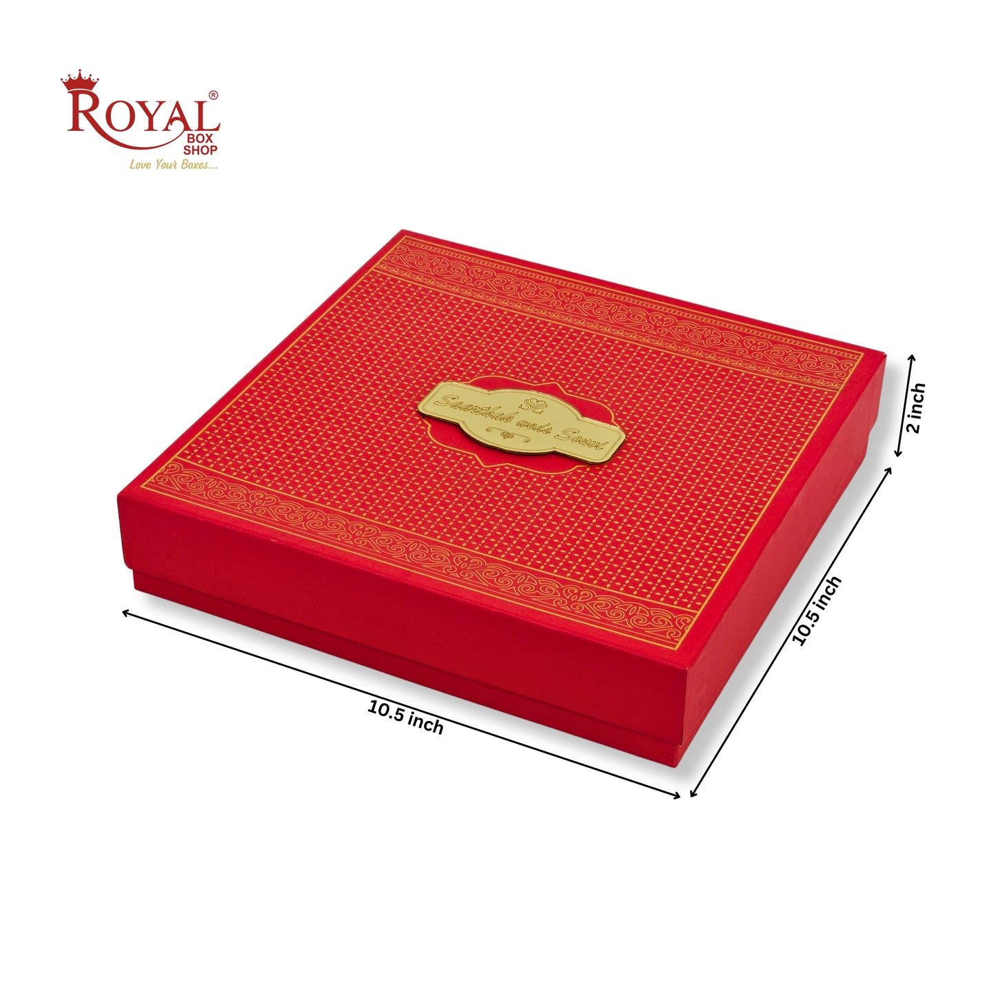 Premium Wedding Favor Bhaji and Sweets Box | 10.5x10.5x2 Inch | Red