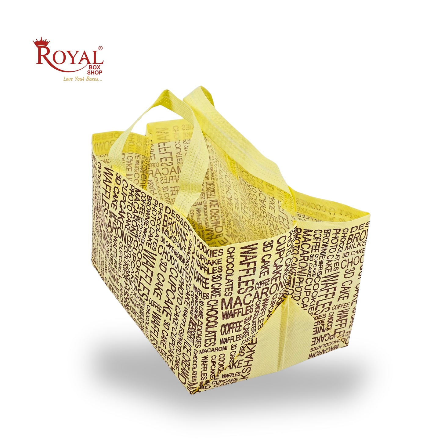RoyalBoxShop® Half Kg Cake Carry Bag with Handles I 50 GSM Non-Woven I Durable & Stylish