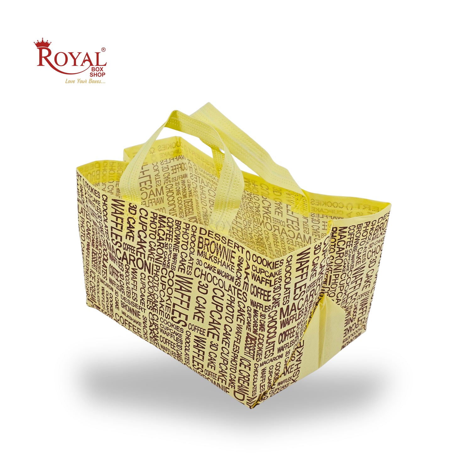 RoyalBoxShop® Half Kg Cake Carry Bag with Handles I 50 GSM Non-Woven I Durable & Stylish