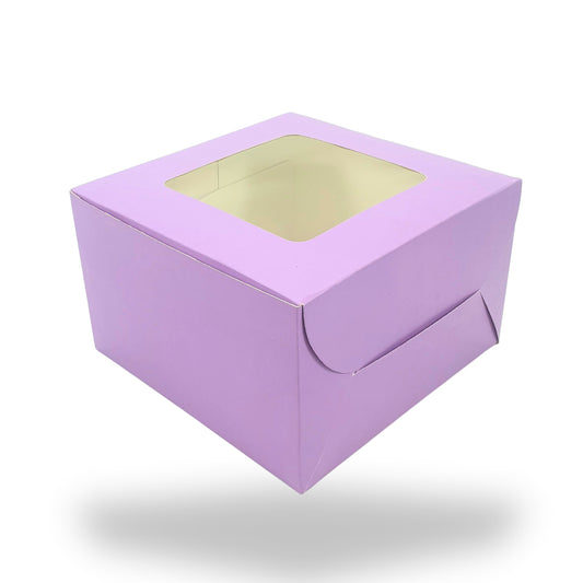 Window Cake Box I 10x10x5 inches I Purple I FBB Paper