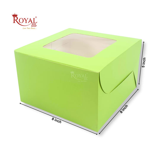 Window Cake Box | 10x10x5 Inches | Green | FBB Paper | B2B | 1 Kg Cake Box