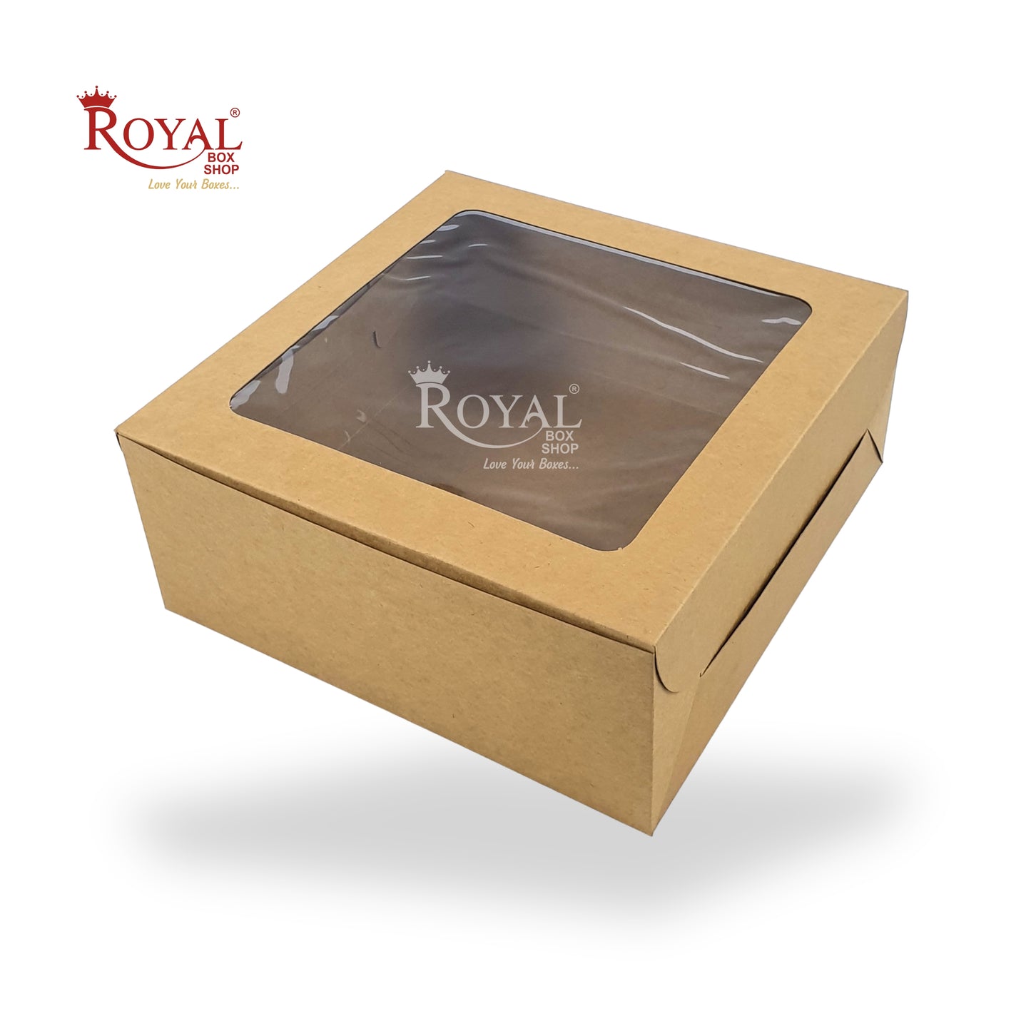 Cake Box With Window | Size 12x12x5 inch | Kraft | 350 GSM | 1 Kg Cake Box | B2B
