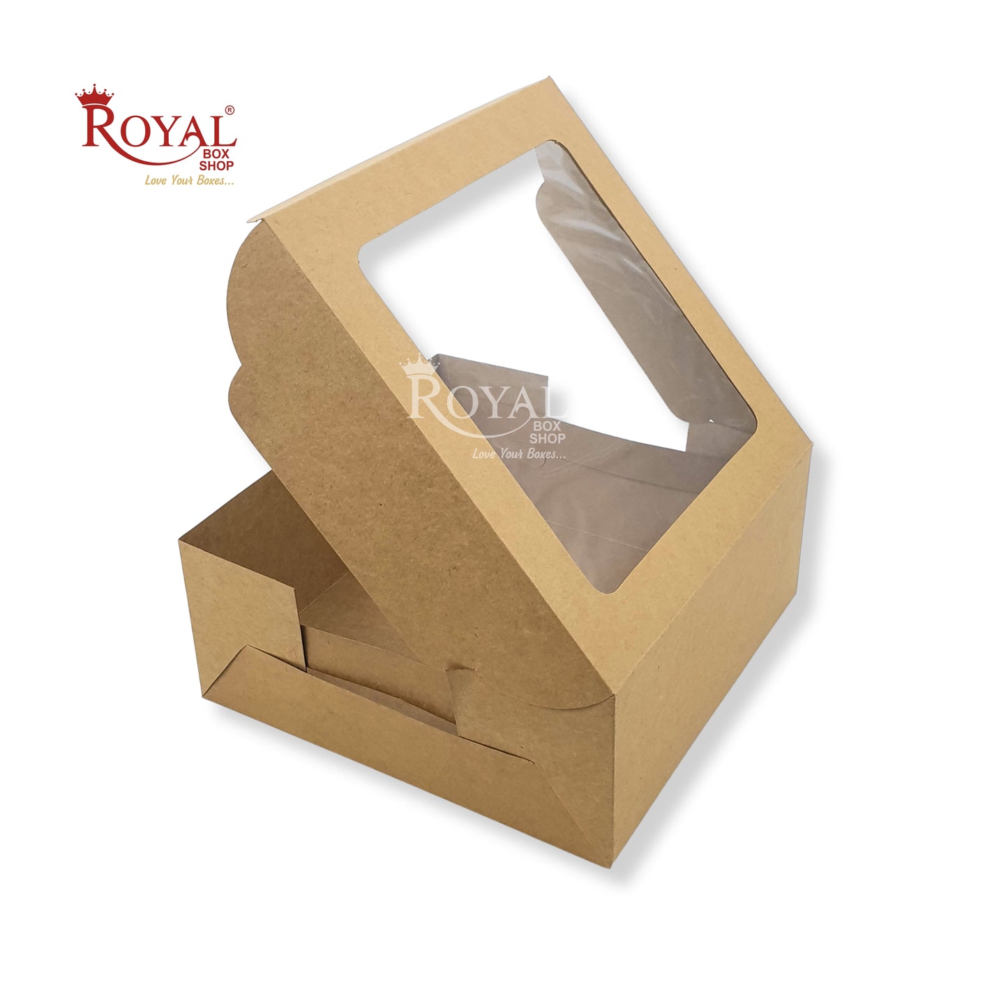 Cake Box With Window | Size 12x12x5 inch | Kraft | 350 GSM | 1 Kg Cake Box | B2B