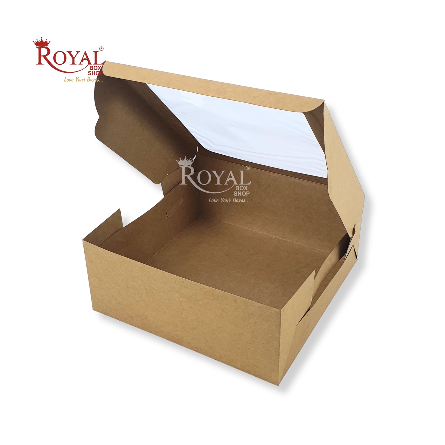 Cake Box With Window | Size 12x12x5 inch | Kraft | 350 GSM | 1 Kg Cake Box | B2B