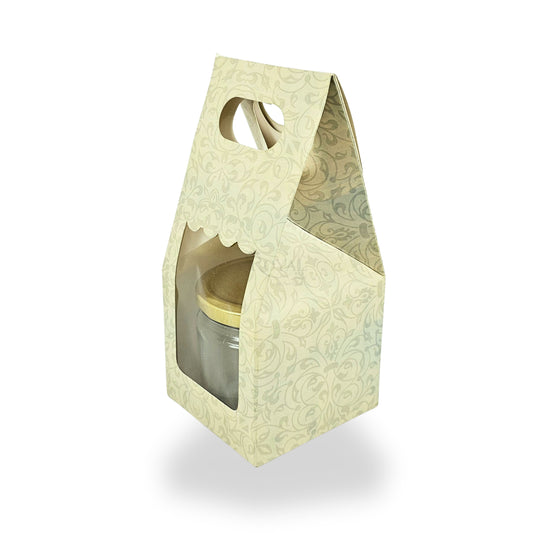 1 Mason Jar Paper Carry Bags I 3.5x3.5x8" inches I Green I Party Gifts, Macarons Box, Muffin Box, Donut Box