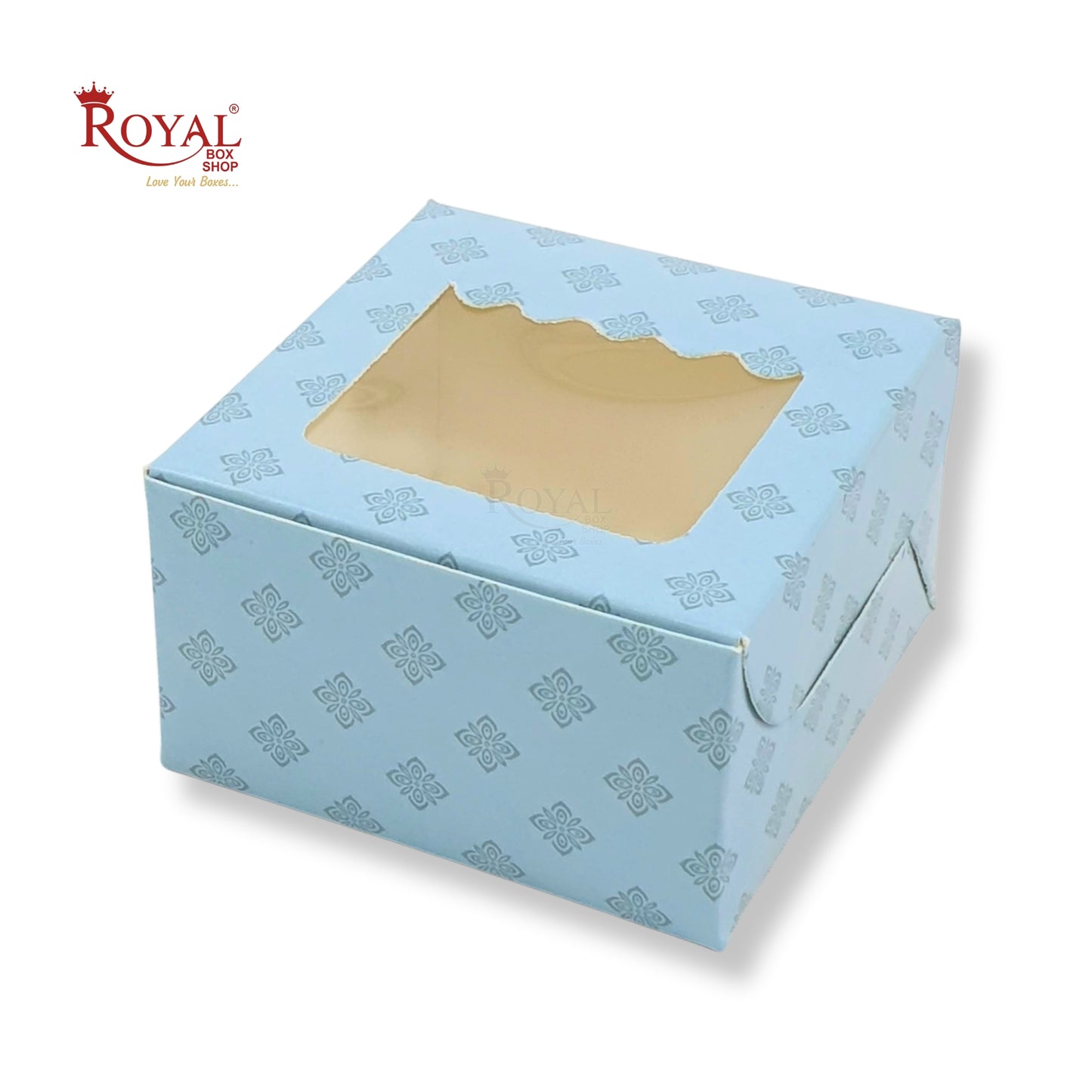 1pc Brownie Window Box | 3x3x1.75 Inches | Blue