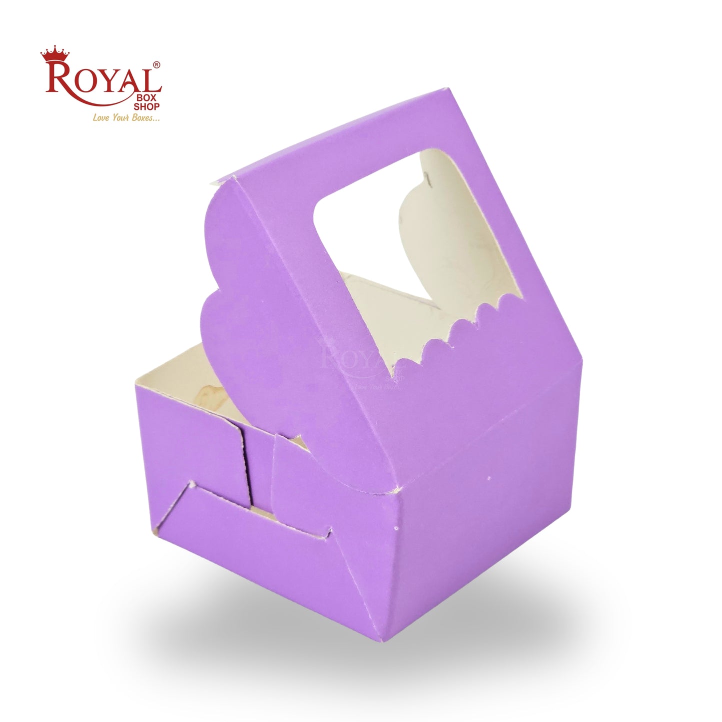 1pc Brownie Window Box | 3x3x1.5 Inches | Purple
