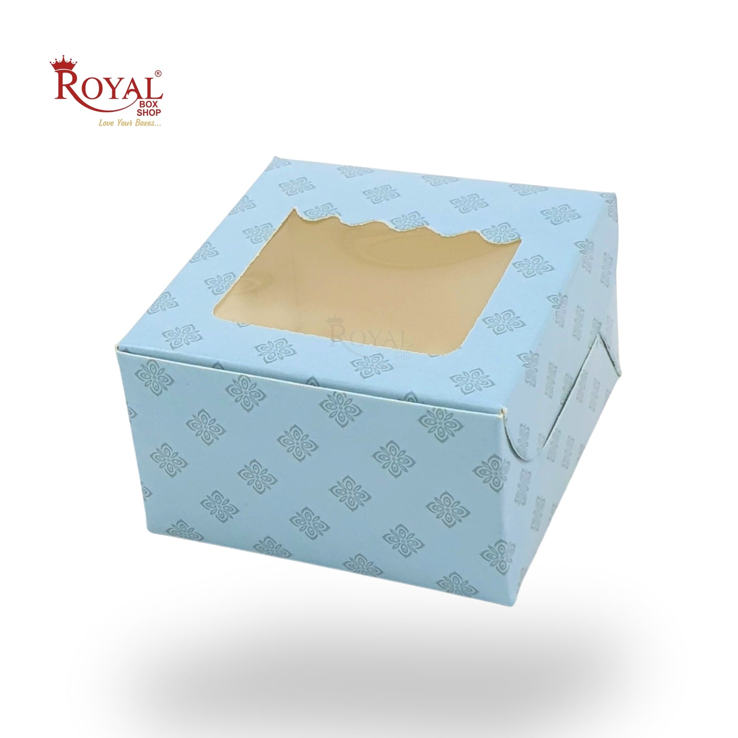 1pc Brownie Window Box | 3x3x1.75 Inches | Blue