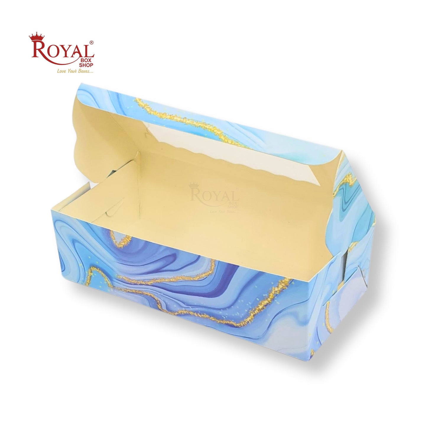 2pc Brownie Window Box | 6x3x1.75 inches | Blue Marble Print