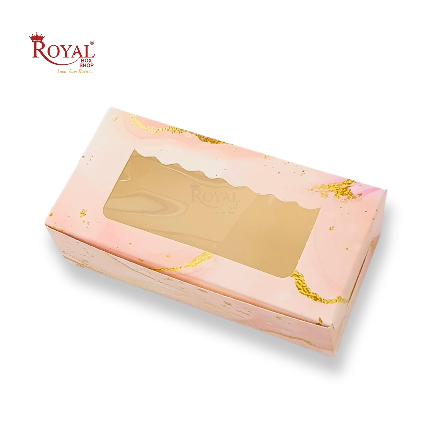 2pc Brownie Window Box | 6x3x1.75 inches | Pink Marble Print