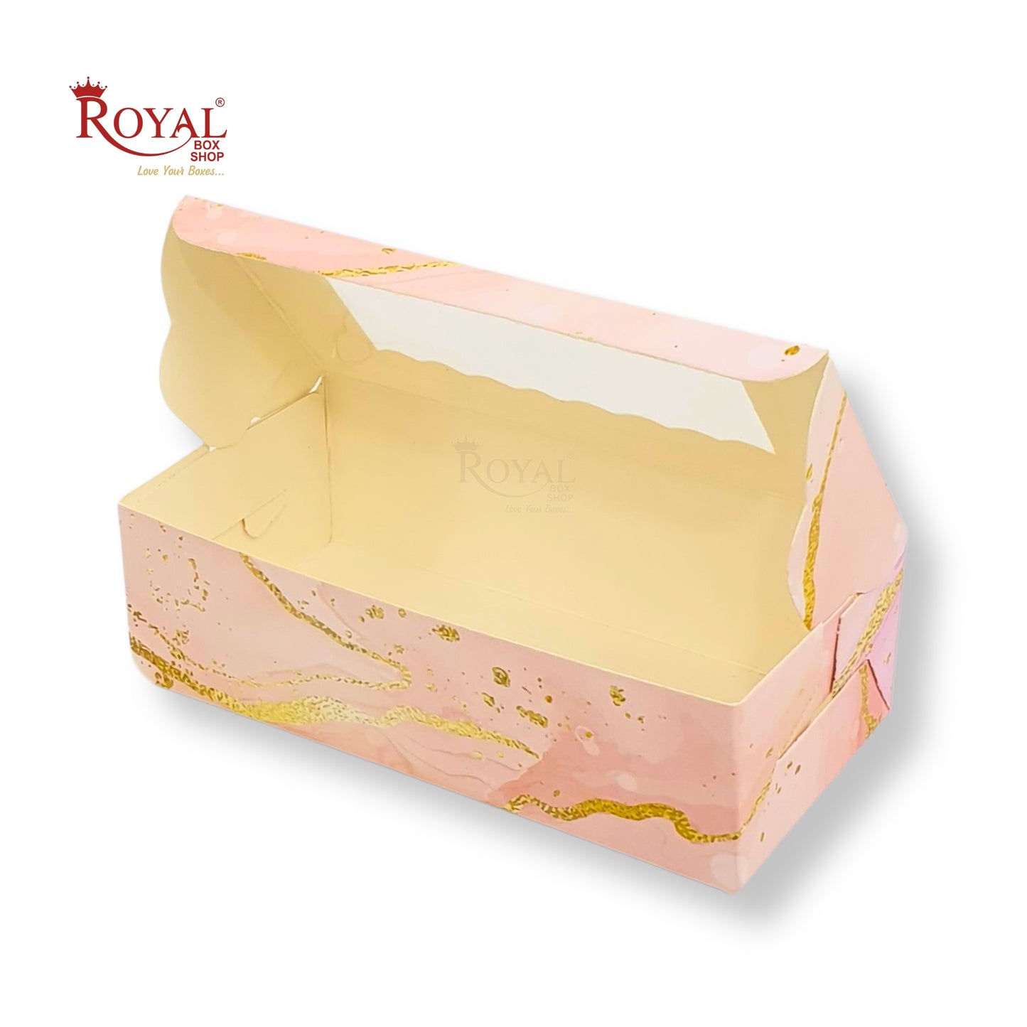 2pc Brownie Window Box | 6x3x1.75 inches | Pink Marble Print