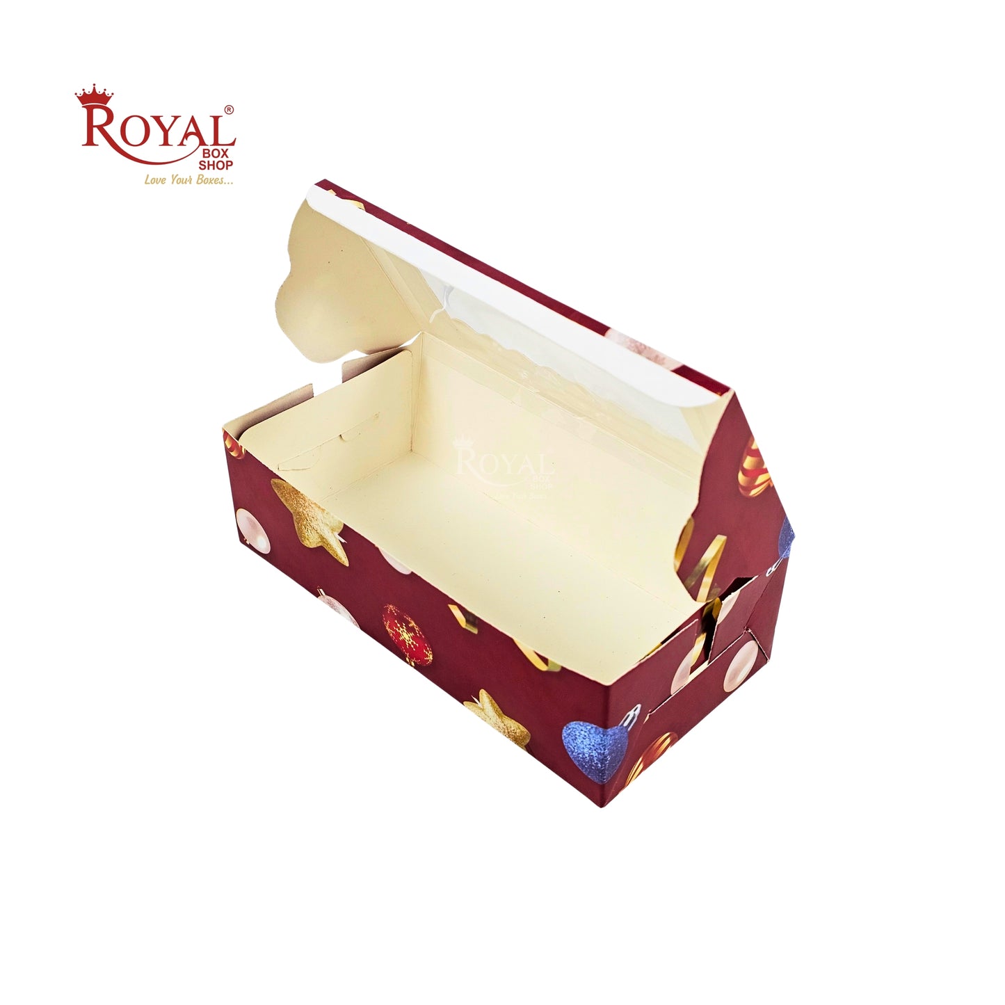 Christmas Theme 2pc Brownie Window Box | Red | 6x3x1.75 Inches