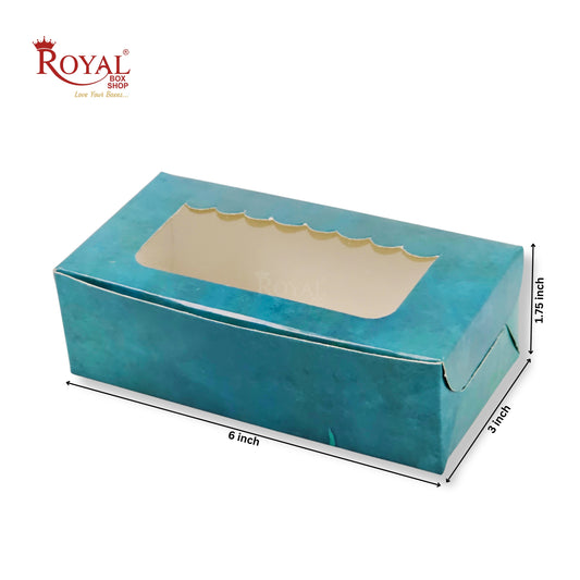 2pc Brownie Window Box | 6x3x1.75 inches | Turquoise Color