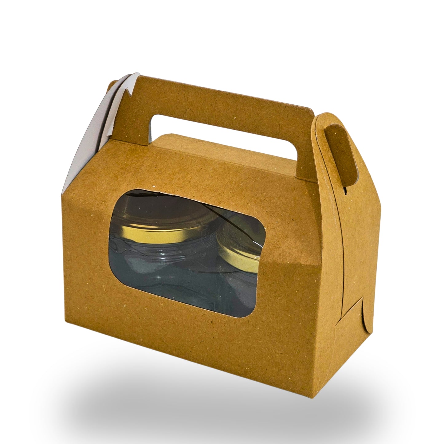 2 Jar Box With Handle I 7x3.5x3.5 inches I Brown Kraft