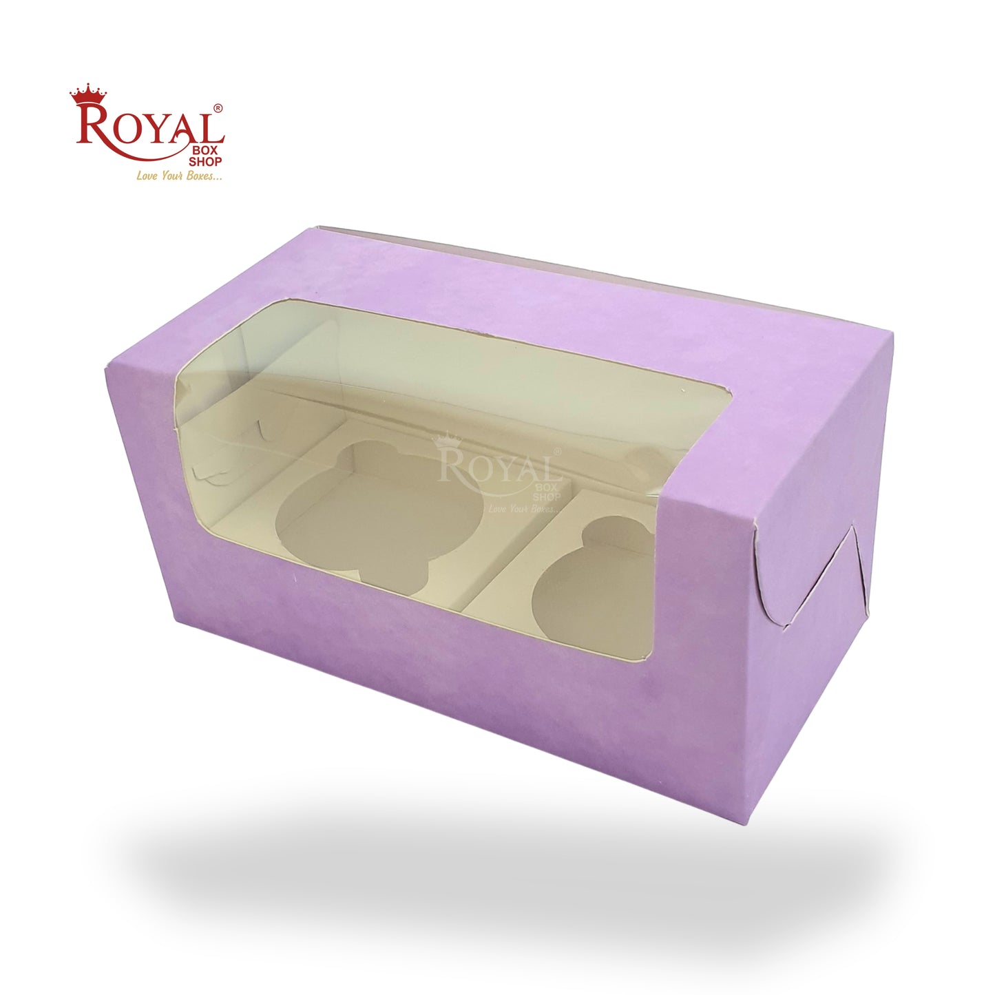 2 Cupcake Box With Window | 7x3.5x3.5 inch | Purple | Party Gifts, Muffin Box | B2B