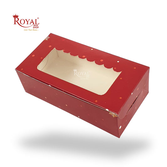 Christmas Theme 2pc Brownie Window Box | Red | 6"x3"x1.75" Inches | B2B