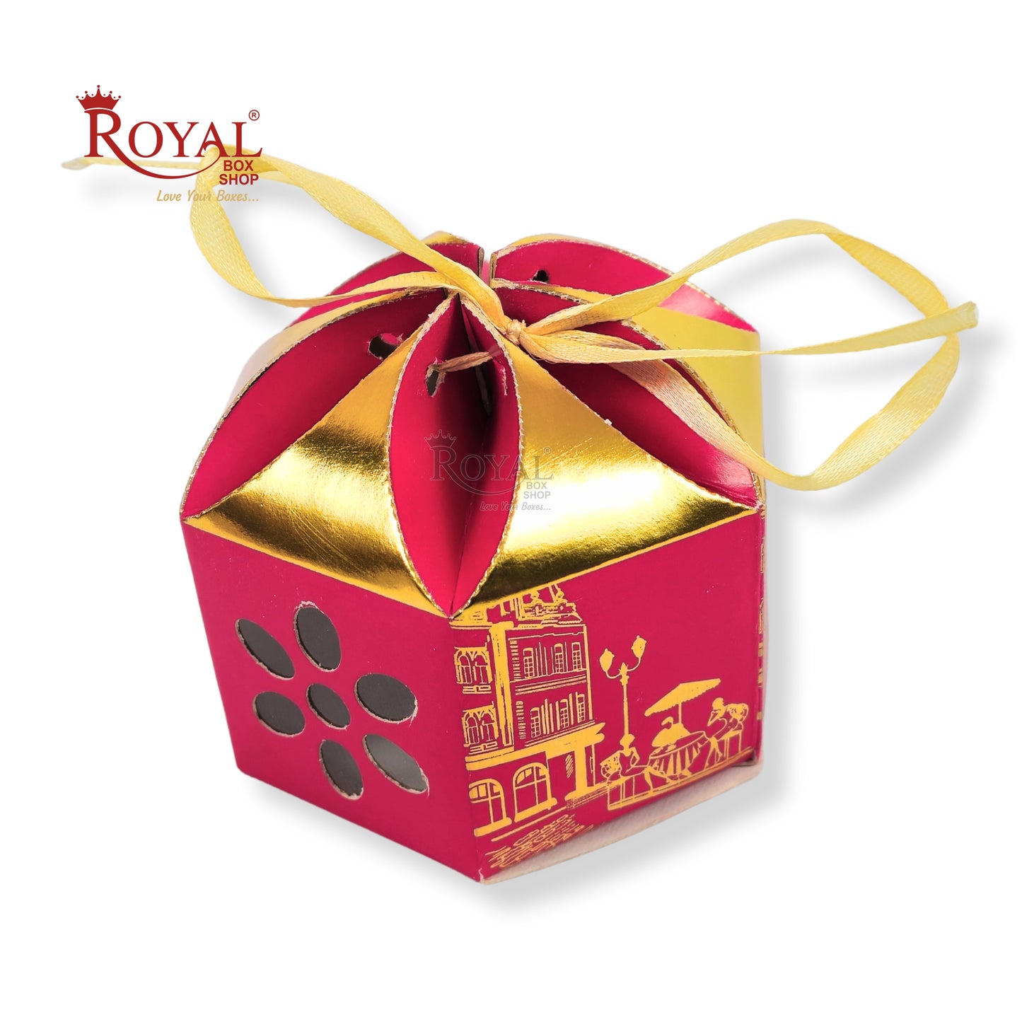 Royal Lotus Shape Gift Box I 3.5x3.5x2 Inch I Pink I Paris Theme