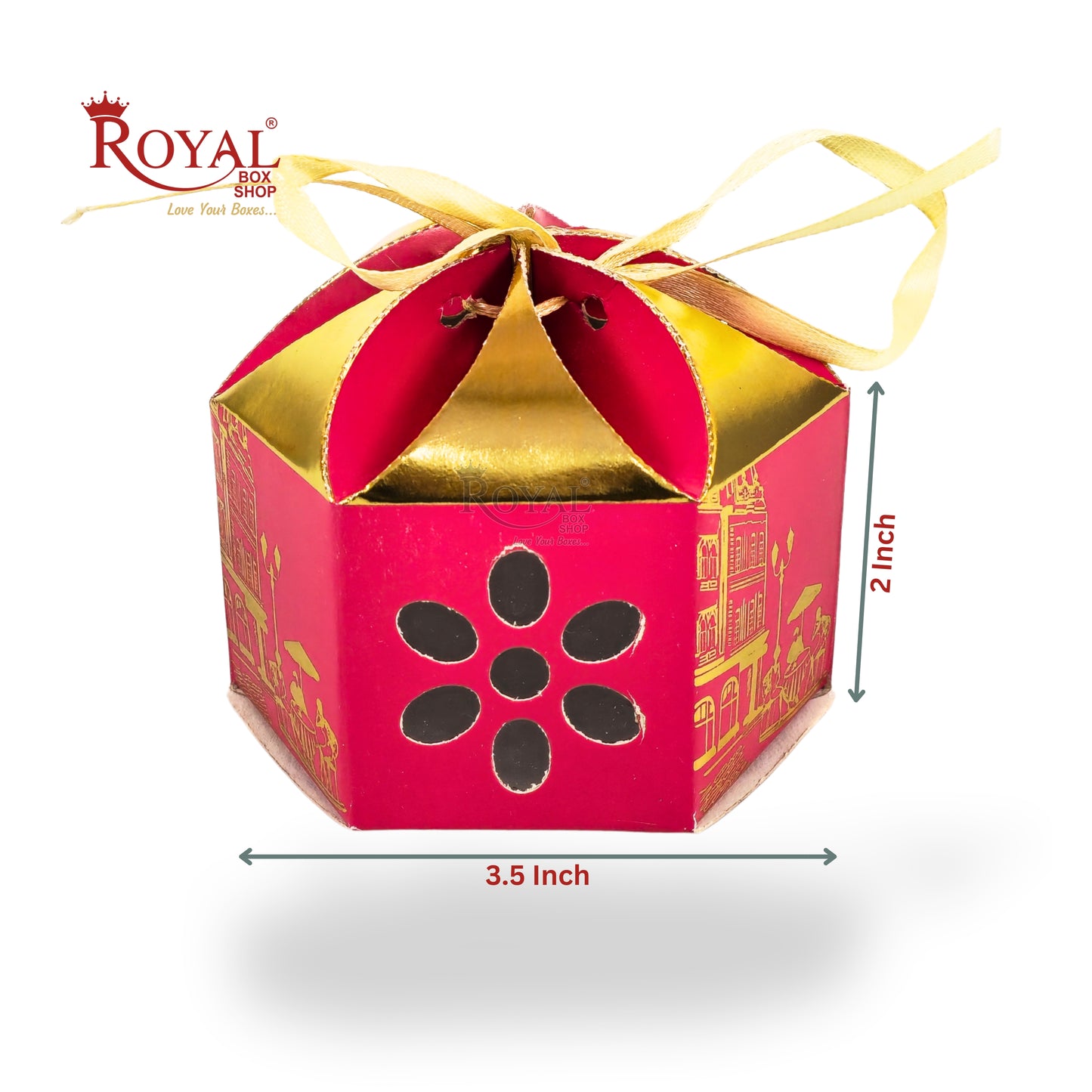 Royal Lotus Shape Gift Box I 3.5x3.5x2 Inch I Pink I Paris Theme