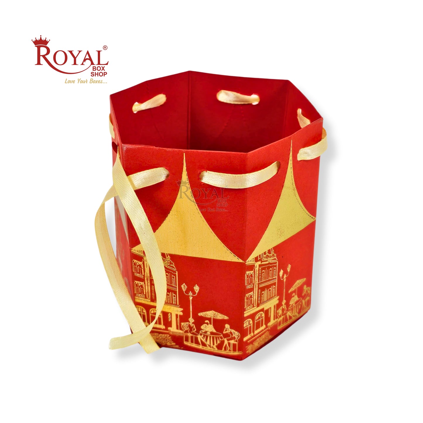 Royal Lotus Shape Gift Box I 3.5x3.5x2 Inch I Red I Paris Theme