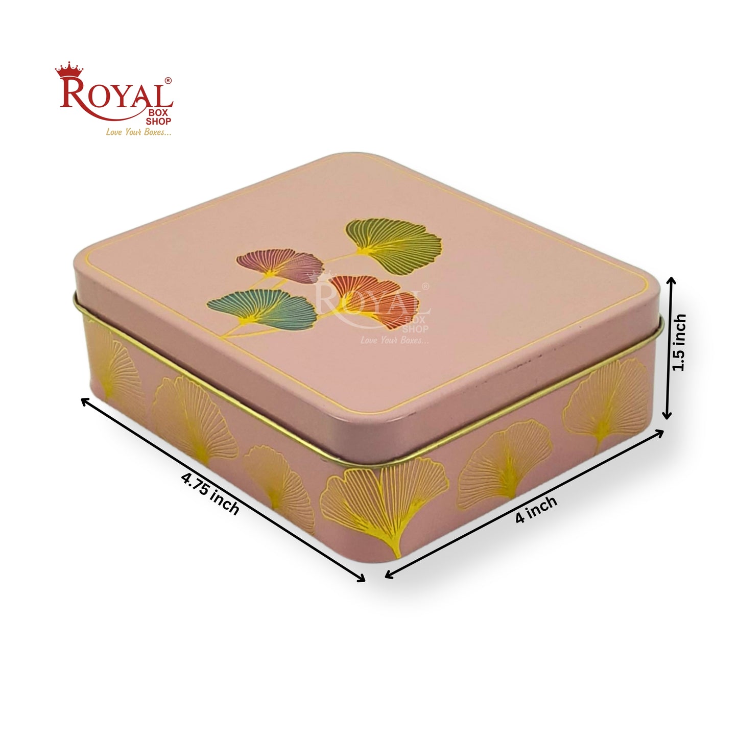 9pc Brownie Window Box I Brown Floral Print Golden Foiling I 9"x9"x2" inches