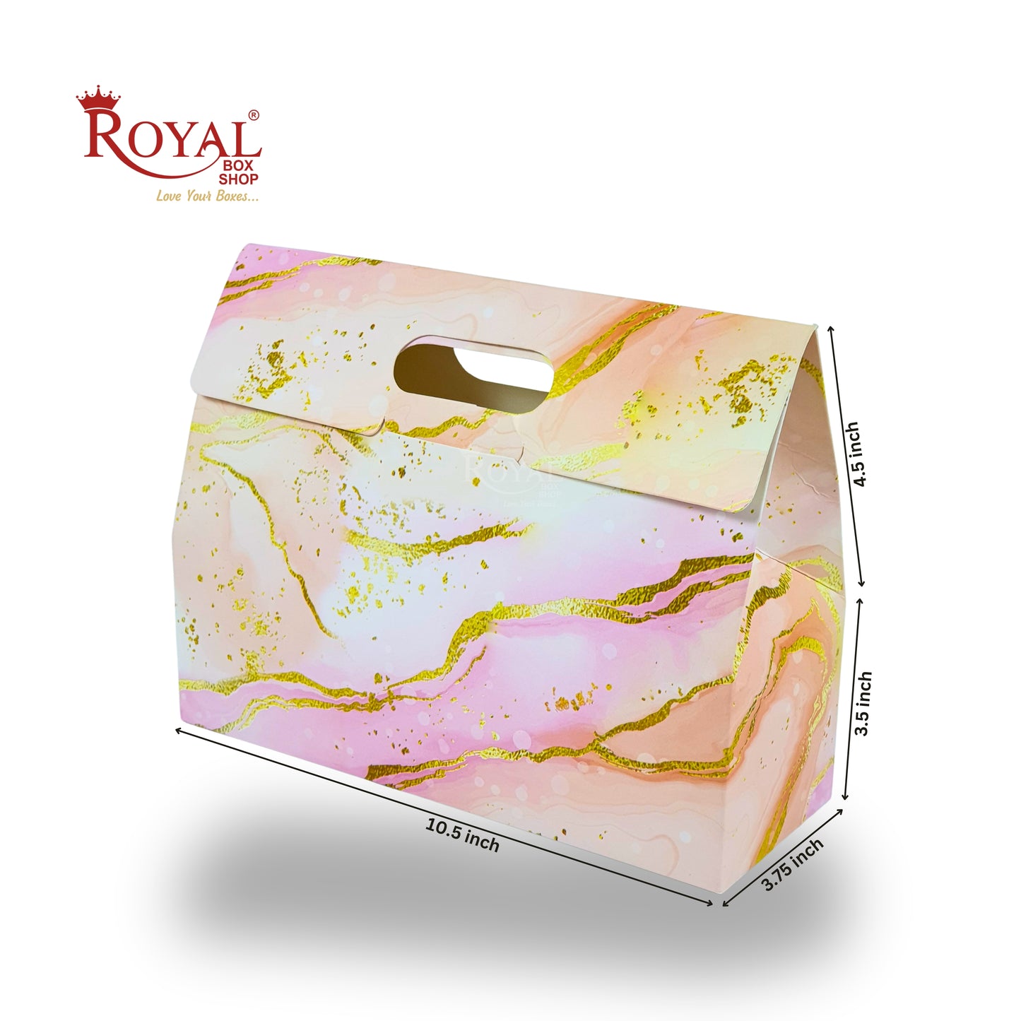 3 Mason Jar Paper Carry Bags | 10.5x3.75x8 inches | Pink Marble Print | Gifting Paper Bag