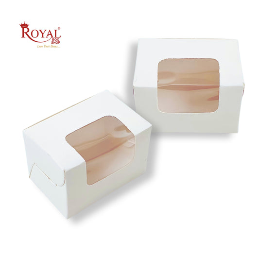 3pc Macarons Box | 3x2x2 Inches | White
