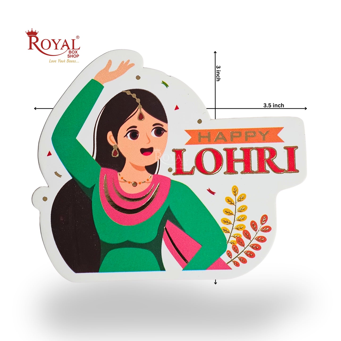 Happy Lohri Tags I D5 | Mix Color | Pack of 50 | Festive Tags for Gift Hampers & Baskets
