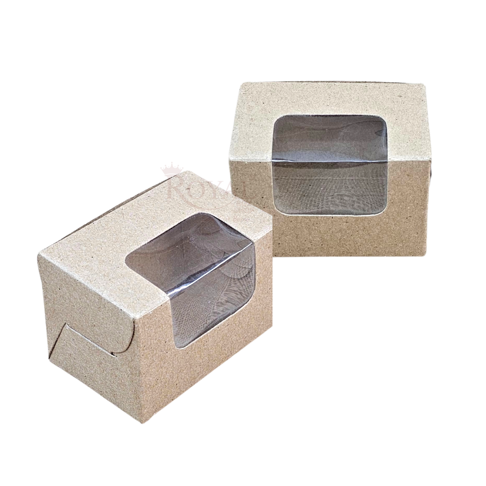 3pc Macarons Box - Brown - 3 x 2 x 2 Inches Royal Box Shop
