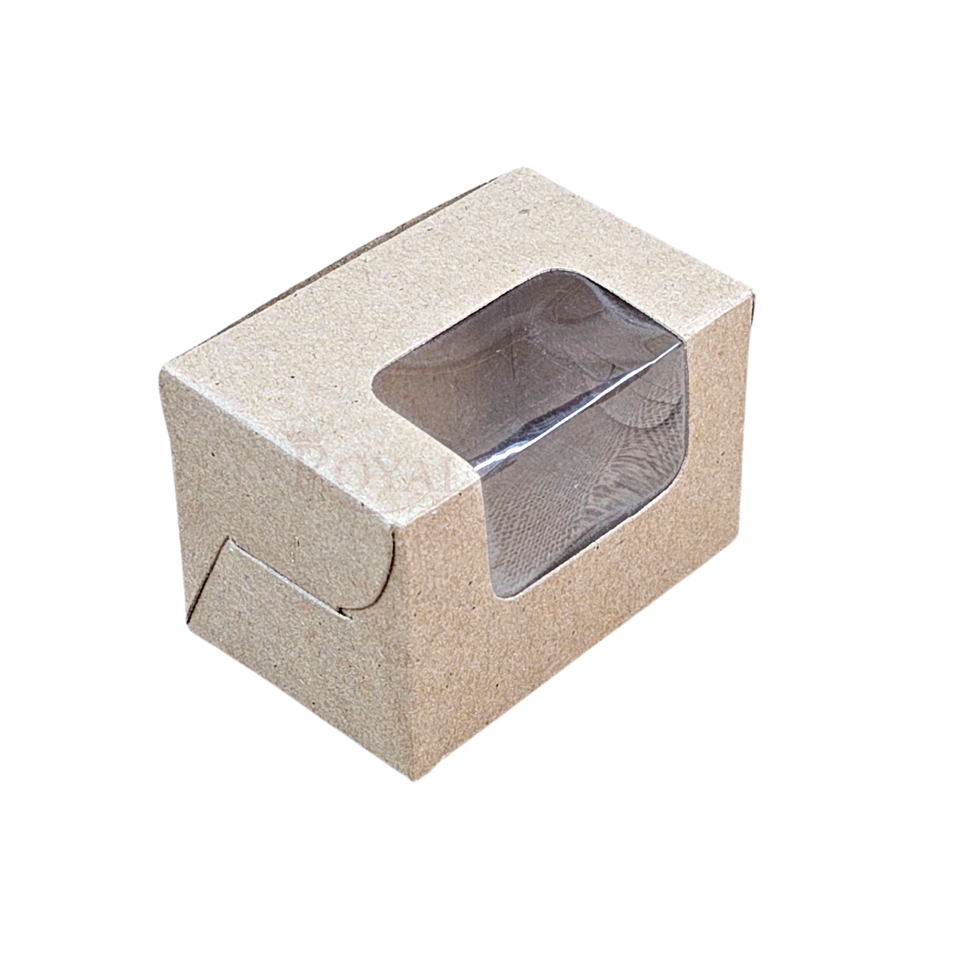 3pc Macarons Box - Brown - 3 x 2 x 2 Inches Royal Box Shop