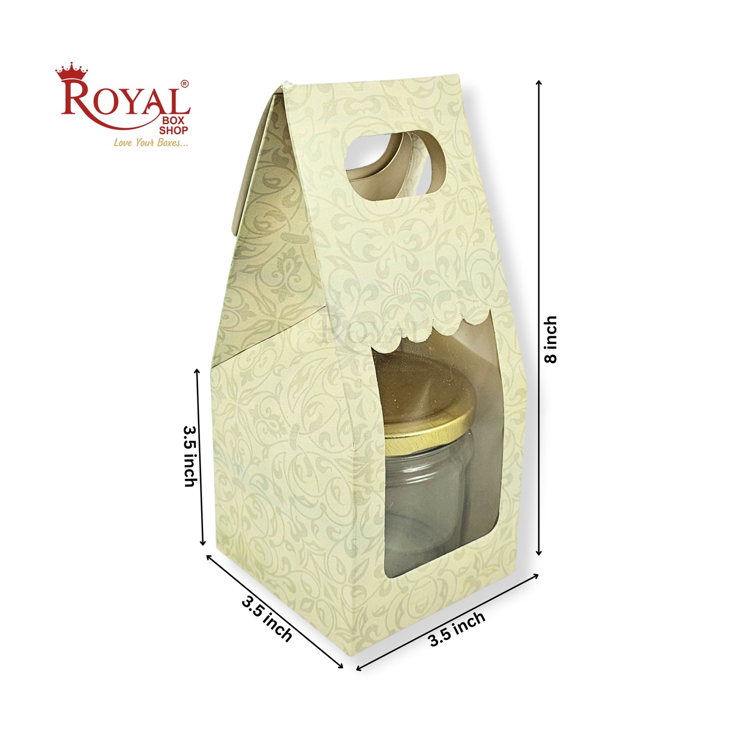 1 Mason Jar Paper Carry Bags I 3.5x3.5x8" inches I Green I Party Gifts, Macarons Box, Muffin Box, Donut Box