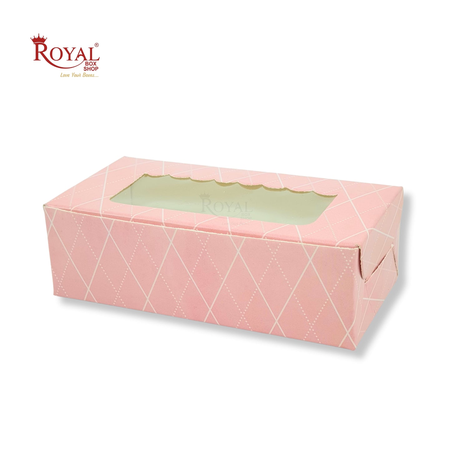 2pc Brownie Window Box | 6x3x1.75 inches | Pink Rhombus