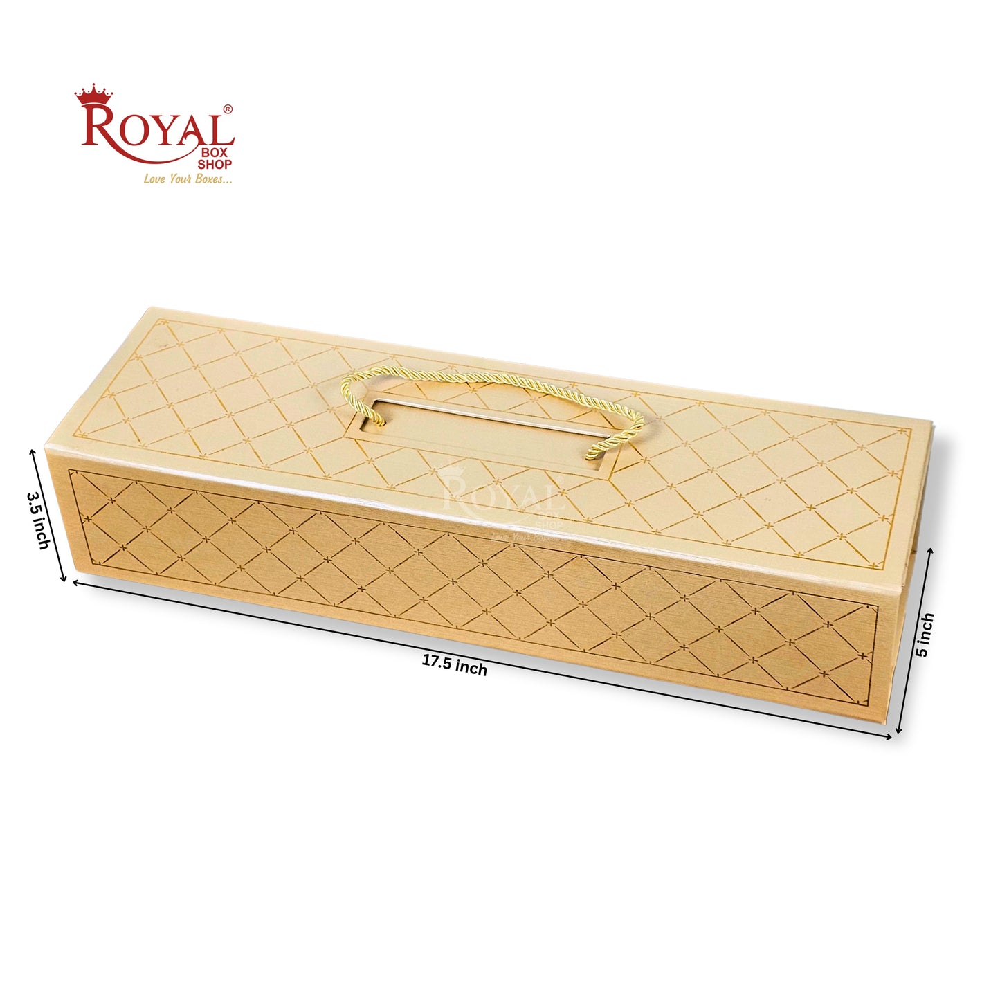 Premium 4 Jar Rigid Hamper Box I RBK-163 I Cream with Golden Foiling Print