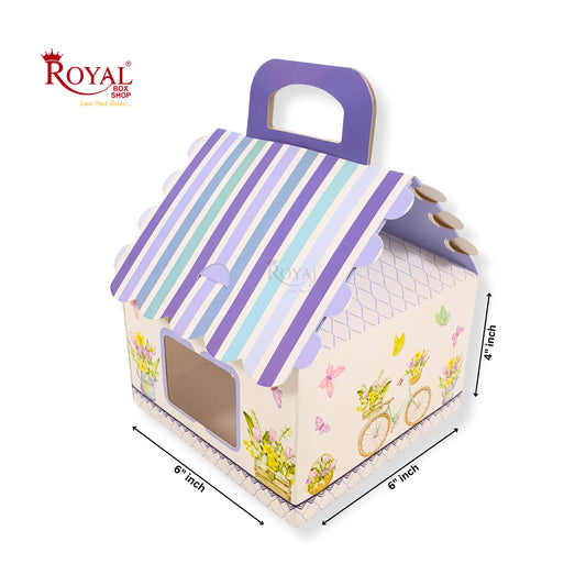 4cc Hut Shape Cupcake Boxes - 6"x6"x4" inch - Butterfly Theme Royal Box Shop