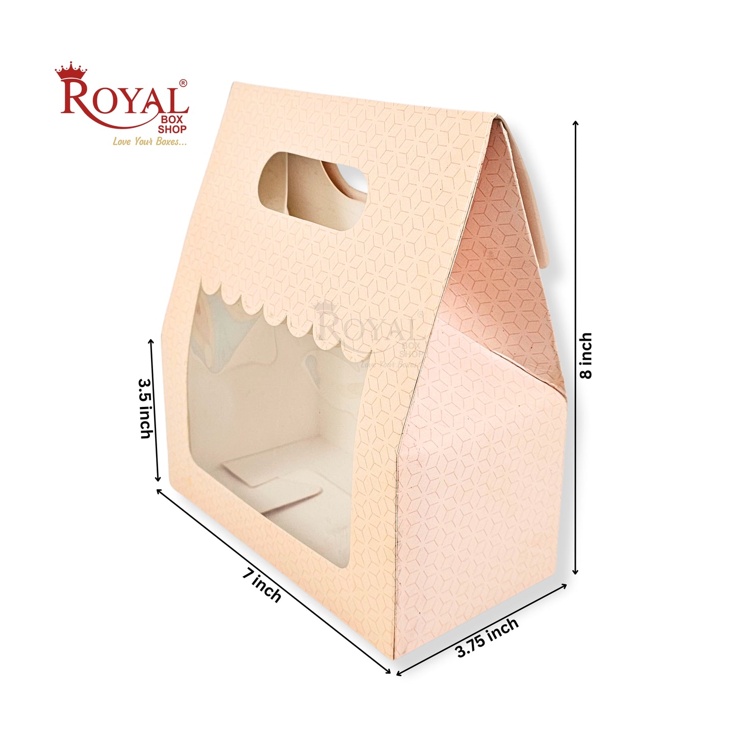 2 Mason Jar Paper Carry Bags I 7x3.75x8" inches I Peach I Party Gifts, Macarons Box, Muffin Box, Donut Box
