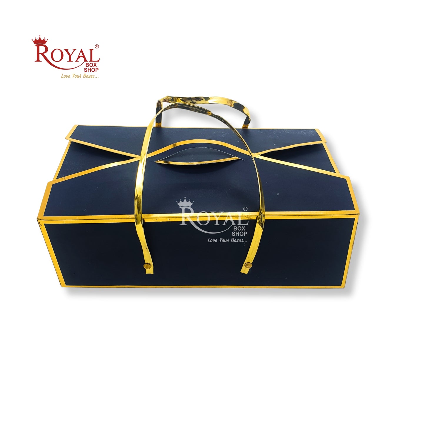 Premium Gift Hamper Bags I Gold Foiling 13.5x7.25x4.5 Inch I I Navy Blue Color I Occasion Gifting Hamper Bags