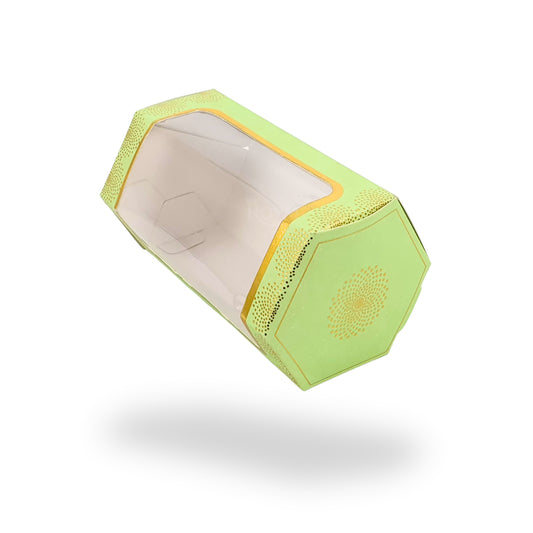 Cookies Box with Window I RCF-08 D1 I Size 5x3x3 inches I Green in leafing