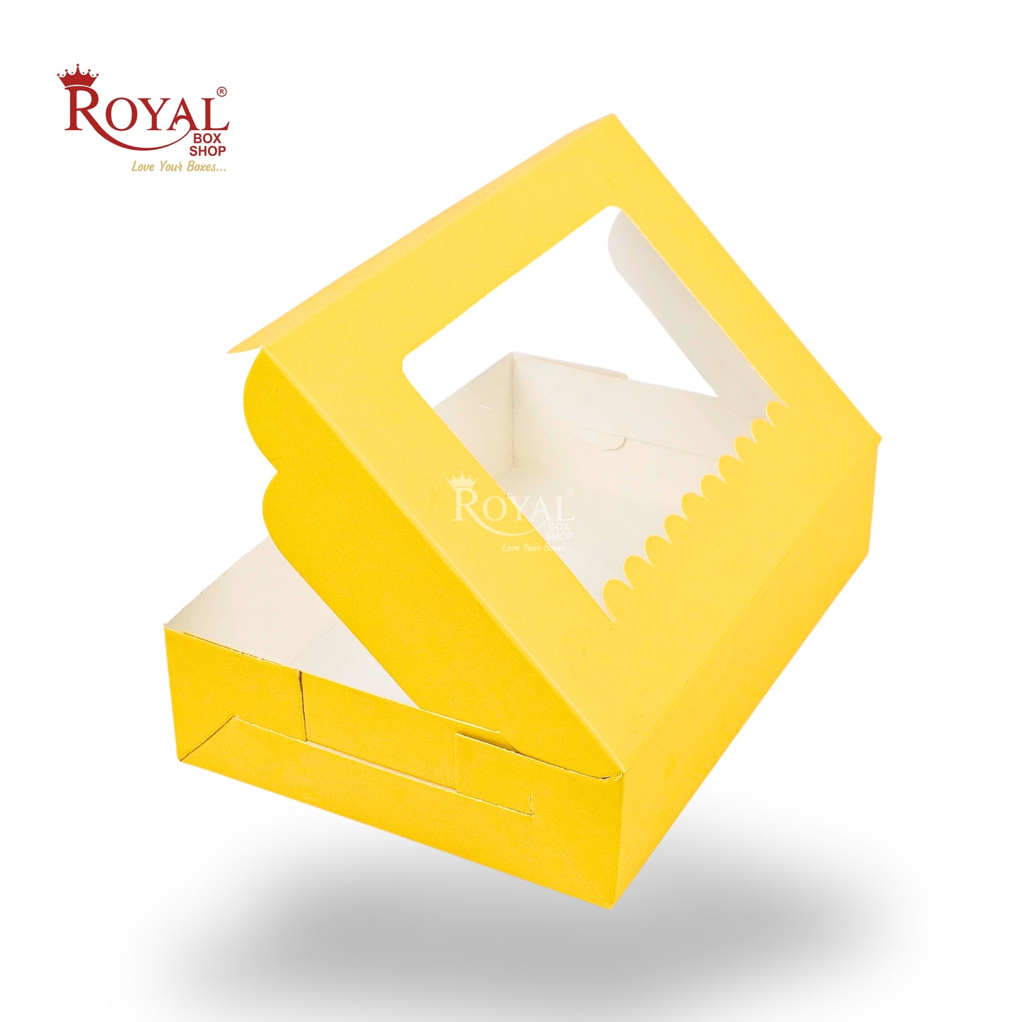 6pc Brownie Window Box I 9x6x1.75 Inches I Mustard Yellow I B2B