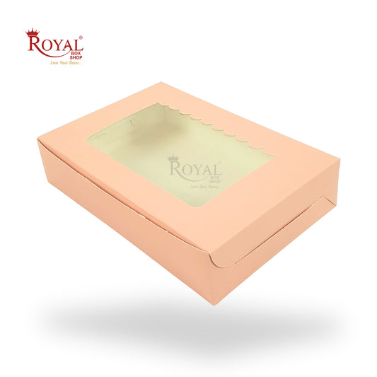 6pc Brownie Window Box | Pink Color | 9x6x1.75" Inches | B2B