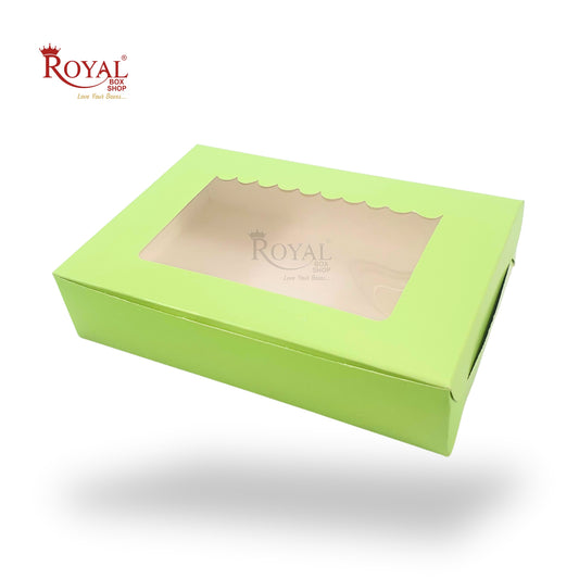 6pc Brownie Window Box I Green Color I 9x6x1.75" Inches