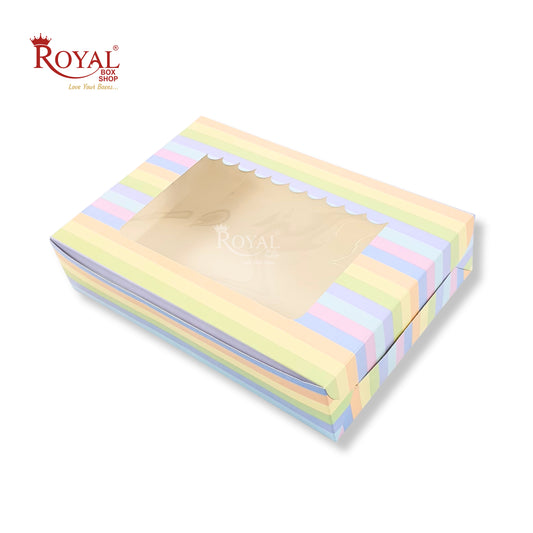 6pc Brownie Window Box | Rainbow Color | 9"x6"x2" Inches | B2B