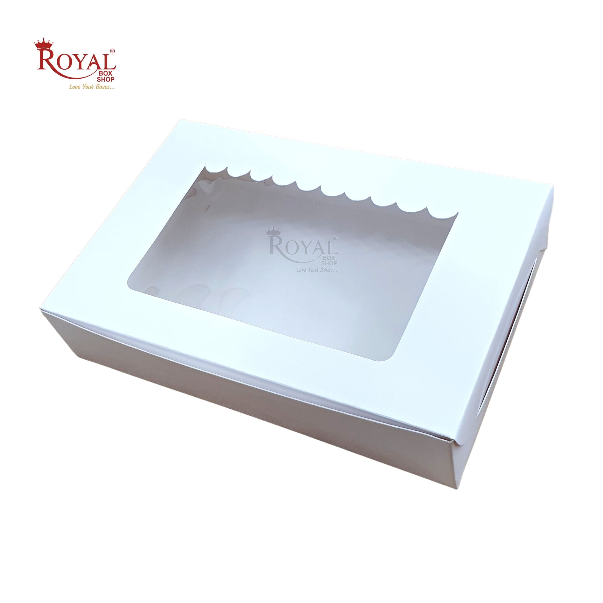 6pc Brownie Window Box I White Color I 9"x6"x2" inches Royal Box Shop