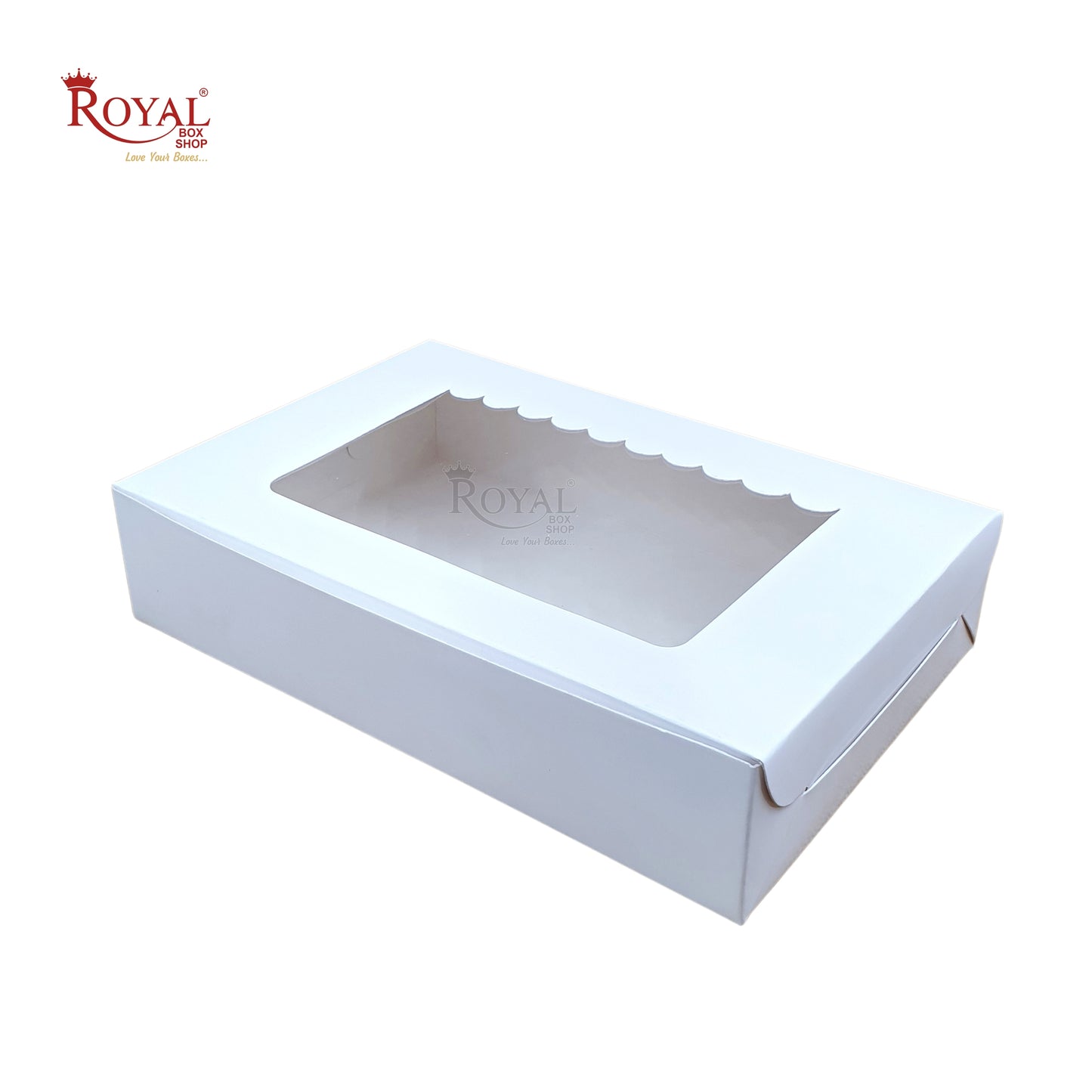 6pc Brownie Window Box I White Color I 9"x6"x2" inches Royal Box Shop