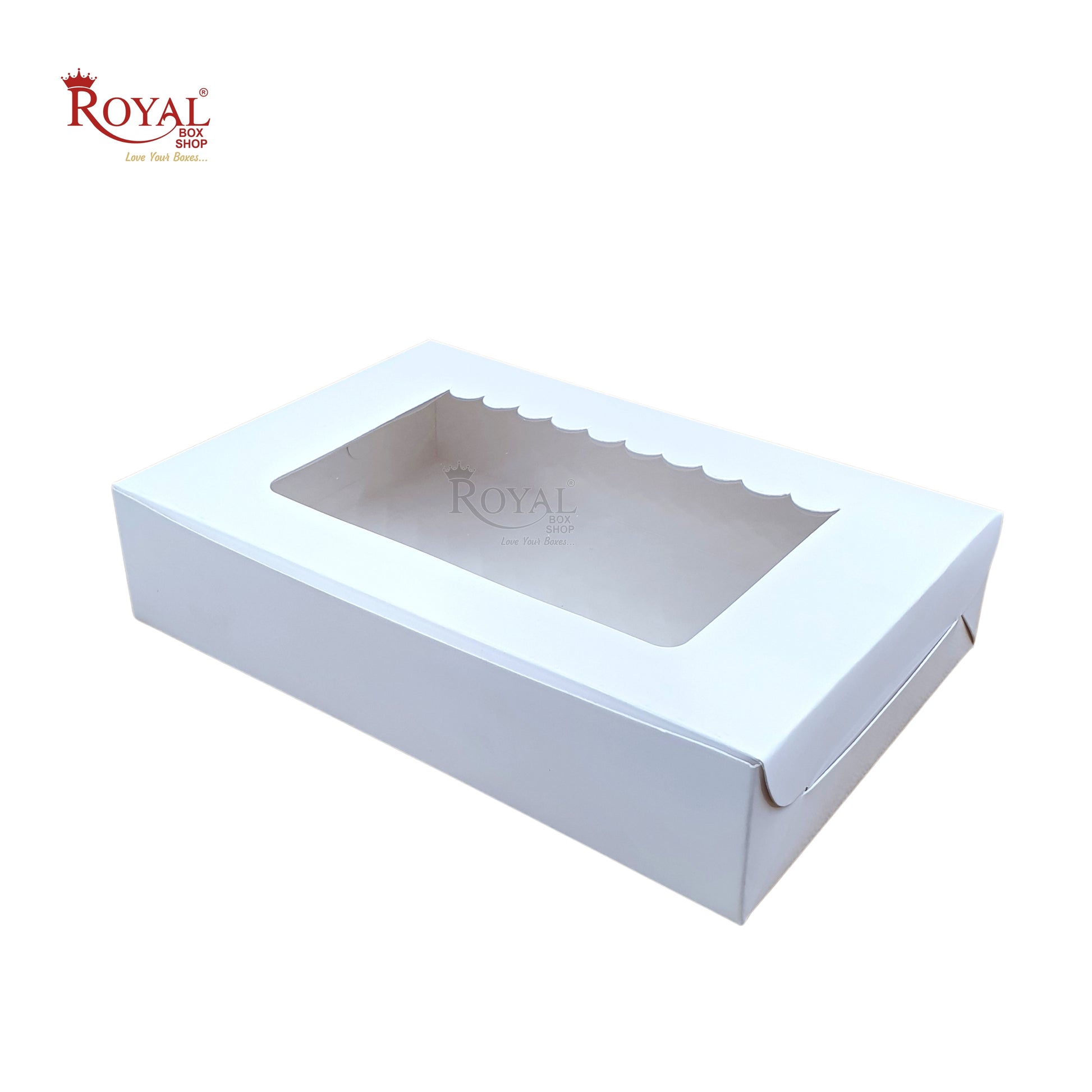 6pc Brownie Window Box I White Color I 9"x6"x2" inches Royal Box Shop