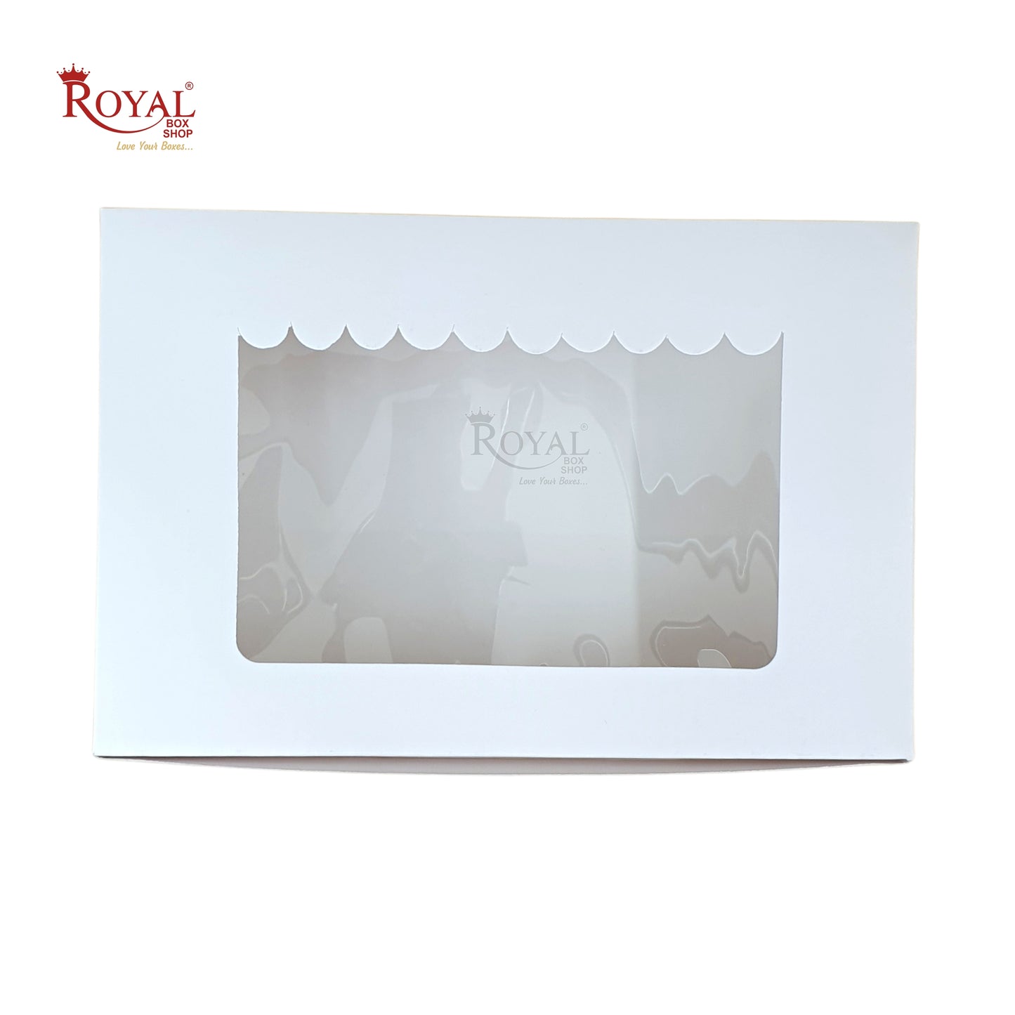 6pc Brownie Window Box I White Color I 9"x6"x2" inches Royal Box Shop