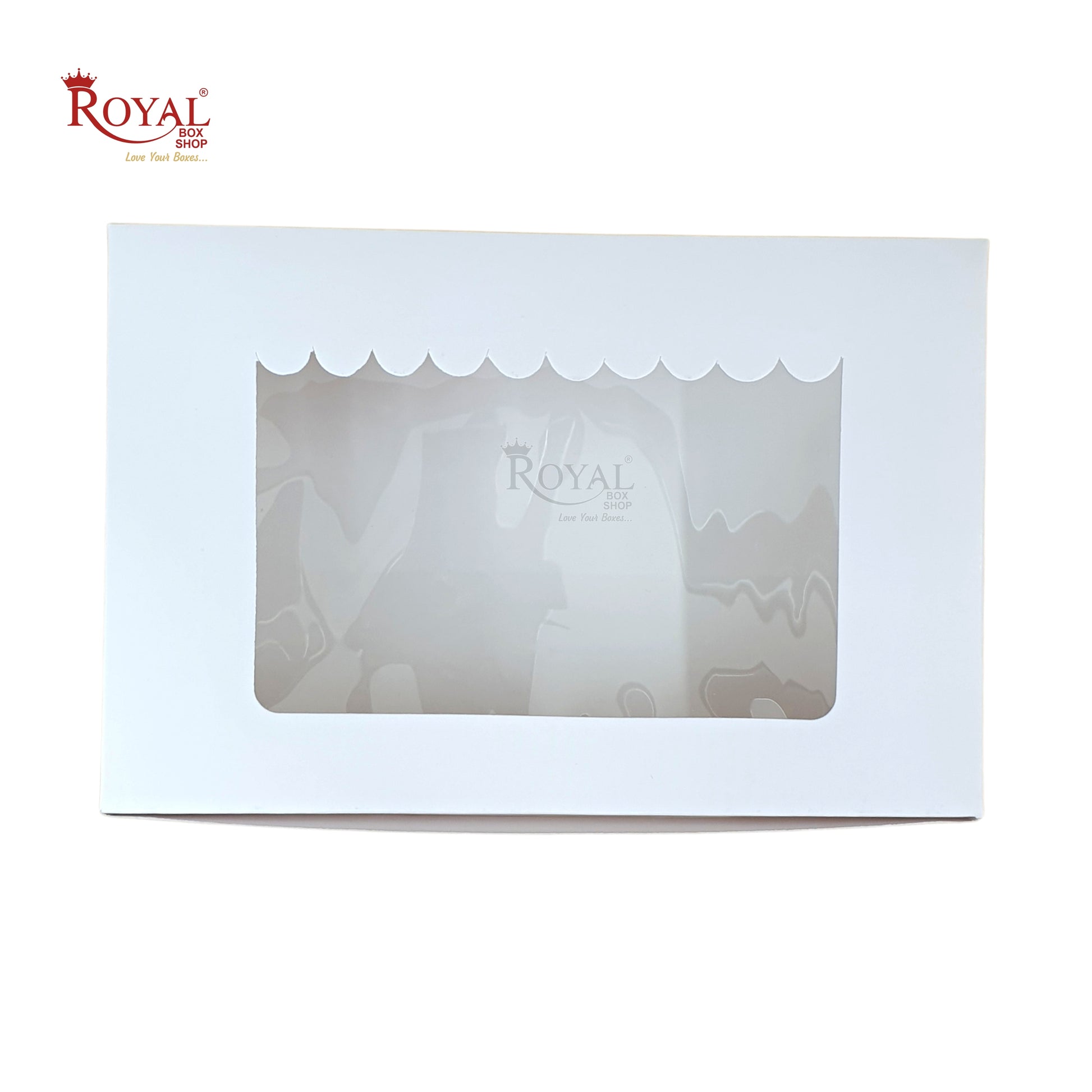 6pc Brownie Window Box I White Color I 9"x6"x2" inches Royal Box Shop