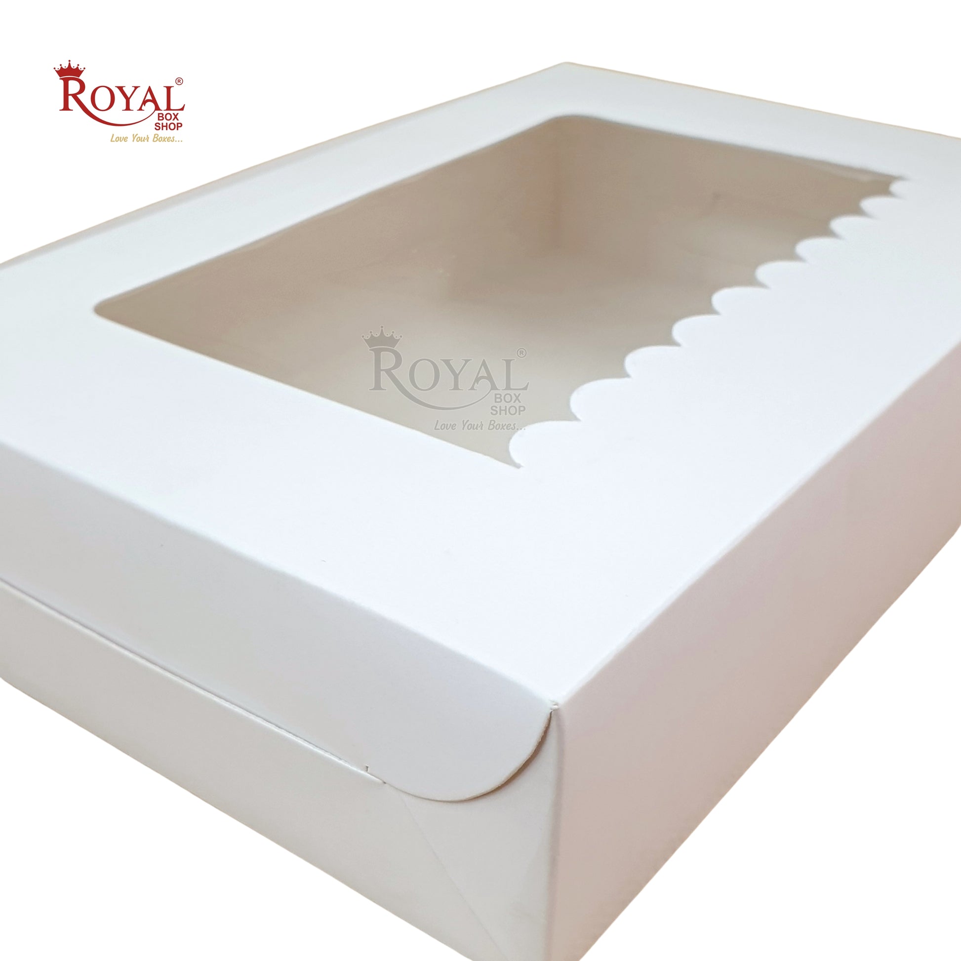 6pc Brownie Window Box I White Color I 9"x6"x2" inches Royal Box Shop