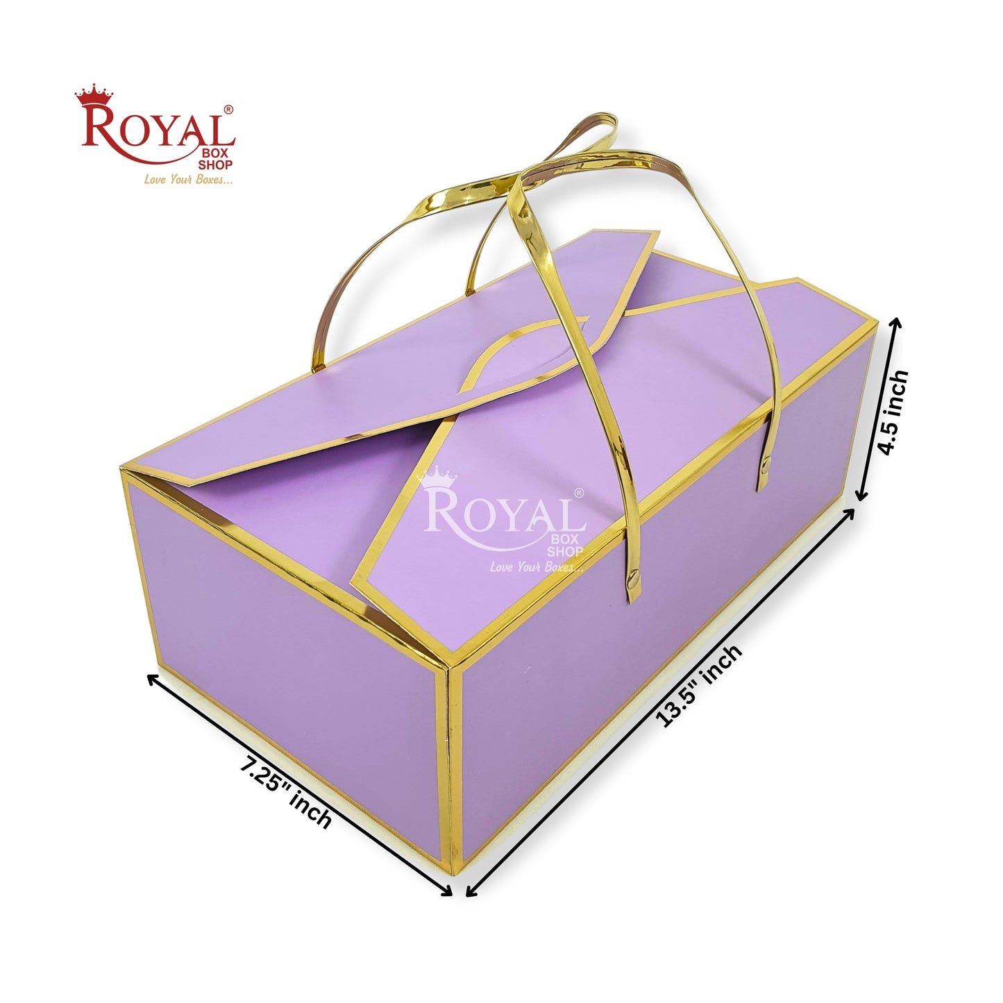 Premium Gift Hamper Bags I Gold Foiling 13.5x7.25x4.5 Inch I I Lavender I Occasion Gifting Hamper Bags