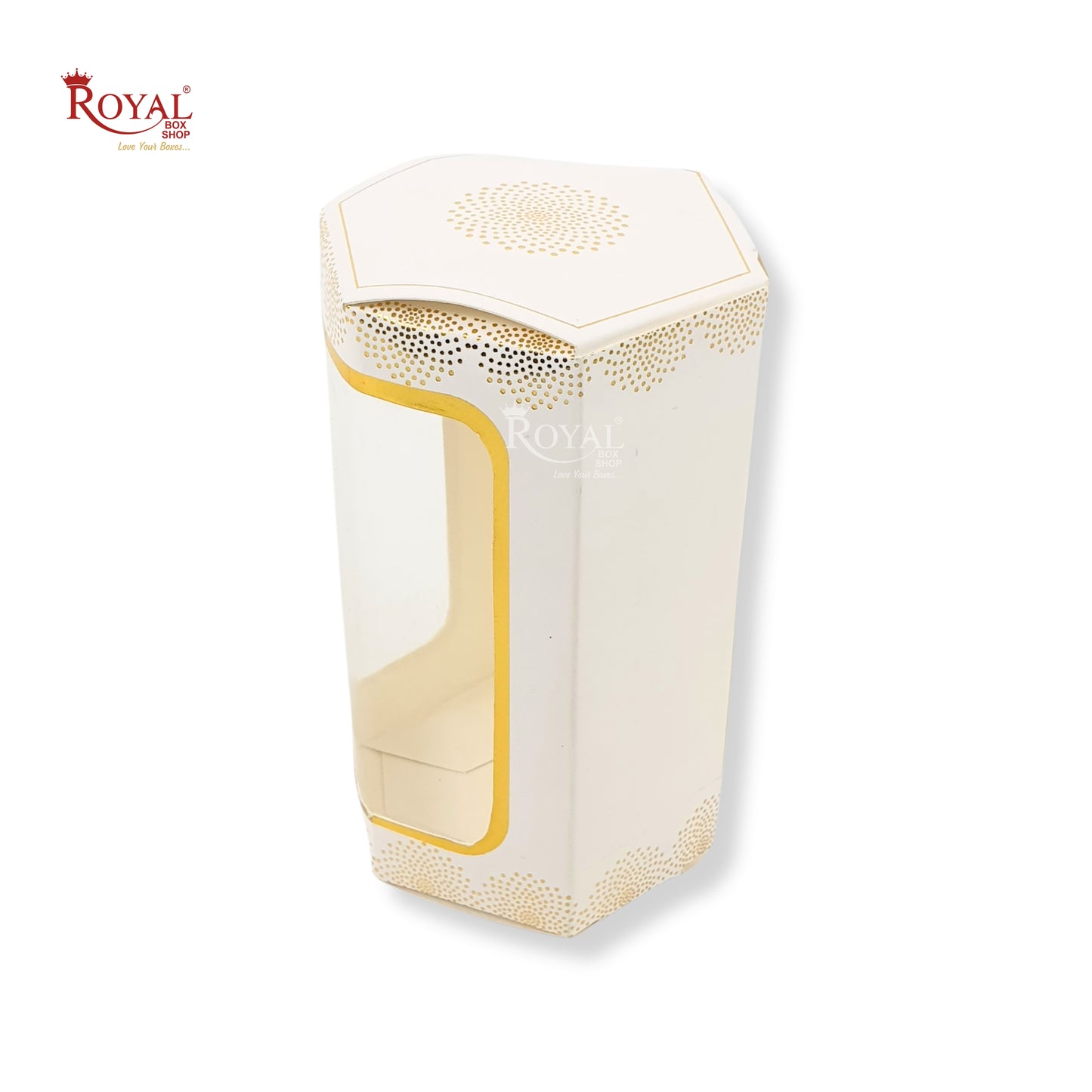 Cookies Box with Window I RCF-08 D1 I Size 5x3x3 inches I White in leafing