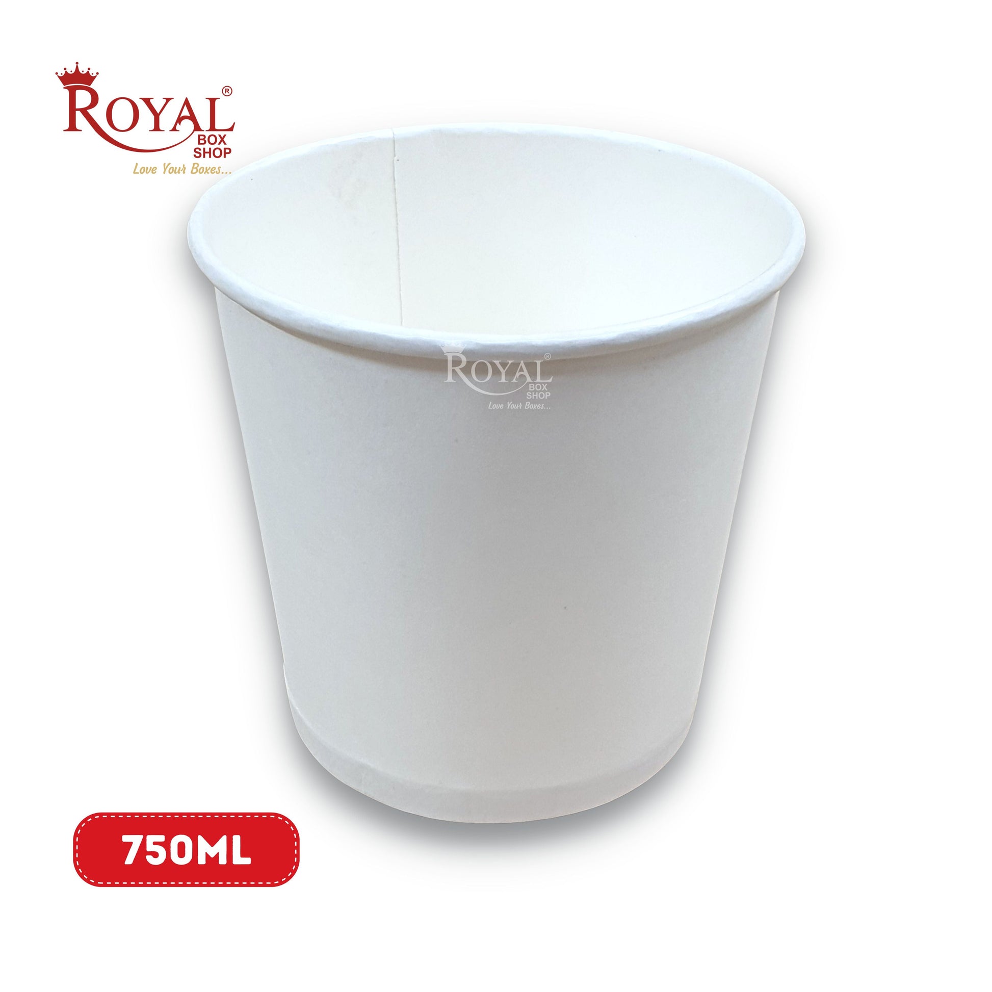 750 ML Round Food Containers Tub With Lids I Disposable & Biodegradable Paper I White Color I Food Storage Tub, Take Away Box Royal Box Shop